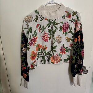 Daily Practice Floral Cropped Sweatshirt